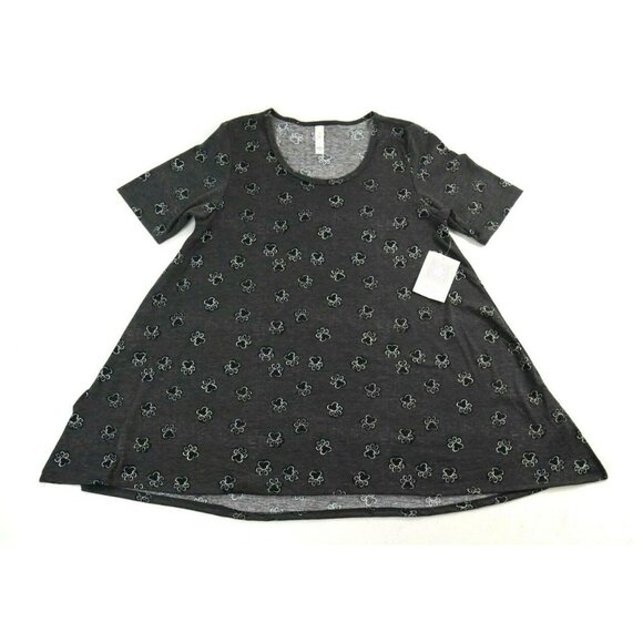 LuLaRoe Gray Puppy Paw Print Short Sleeve Perfect T Shirt Womens Small New - Picture 5 of 10
